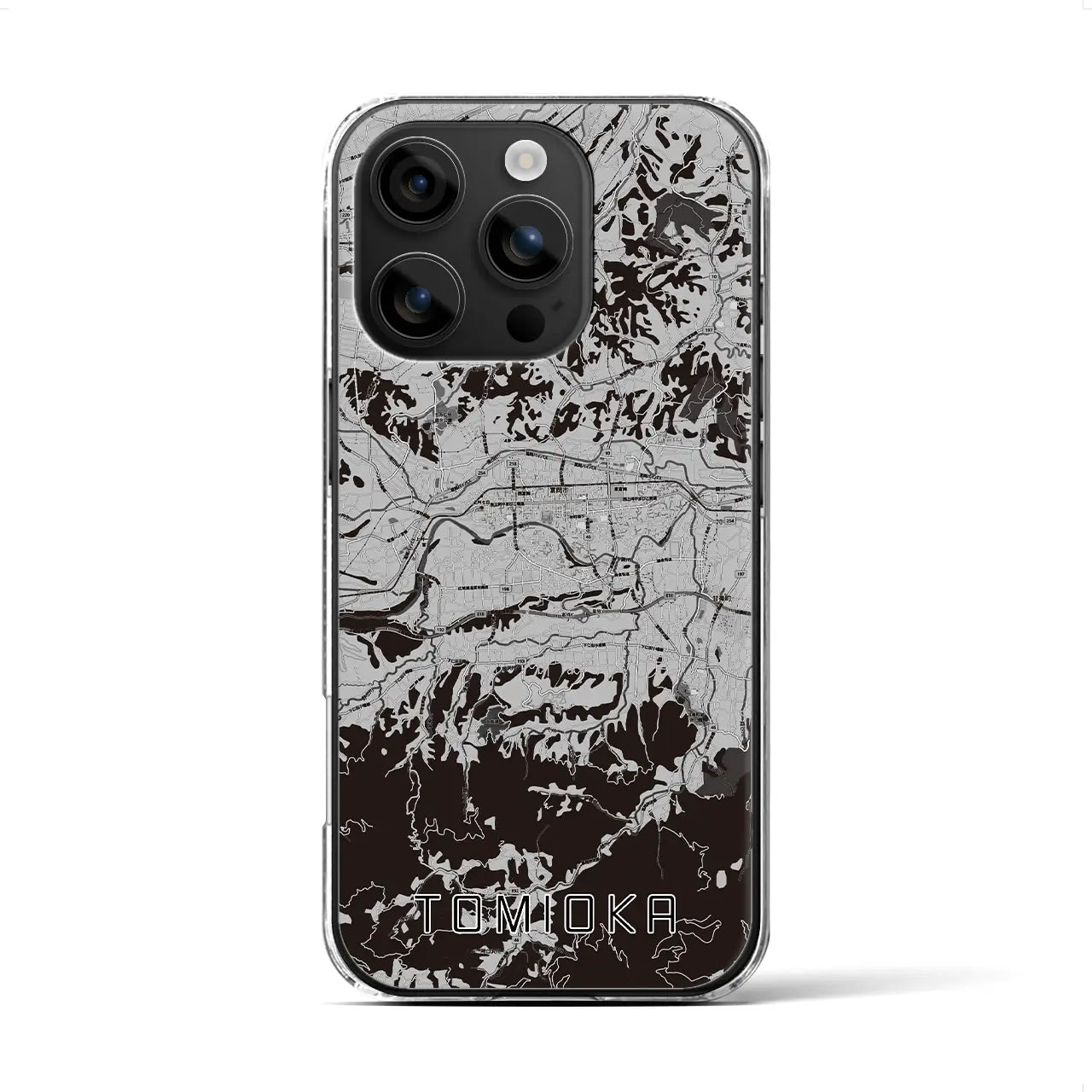 【富岡(群馬県)】地図柄iPhoneケース(クリアタイプ)