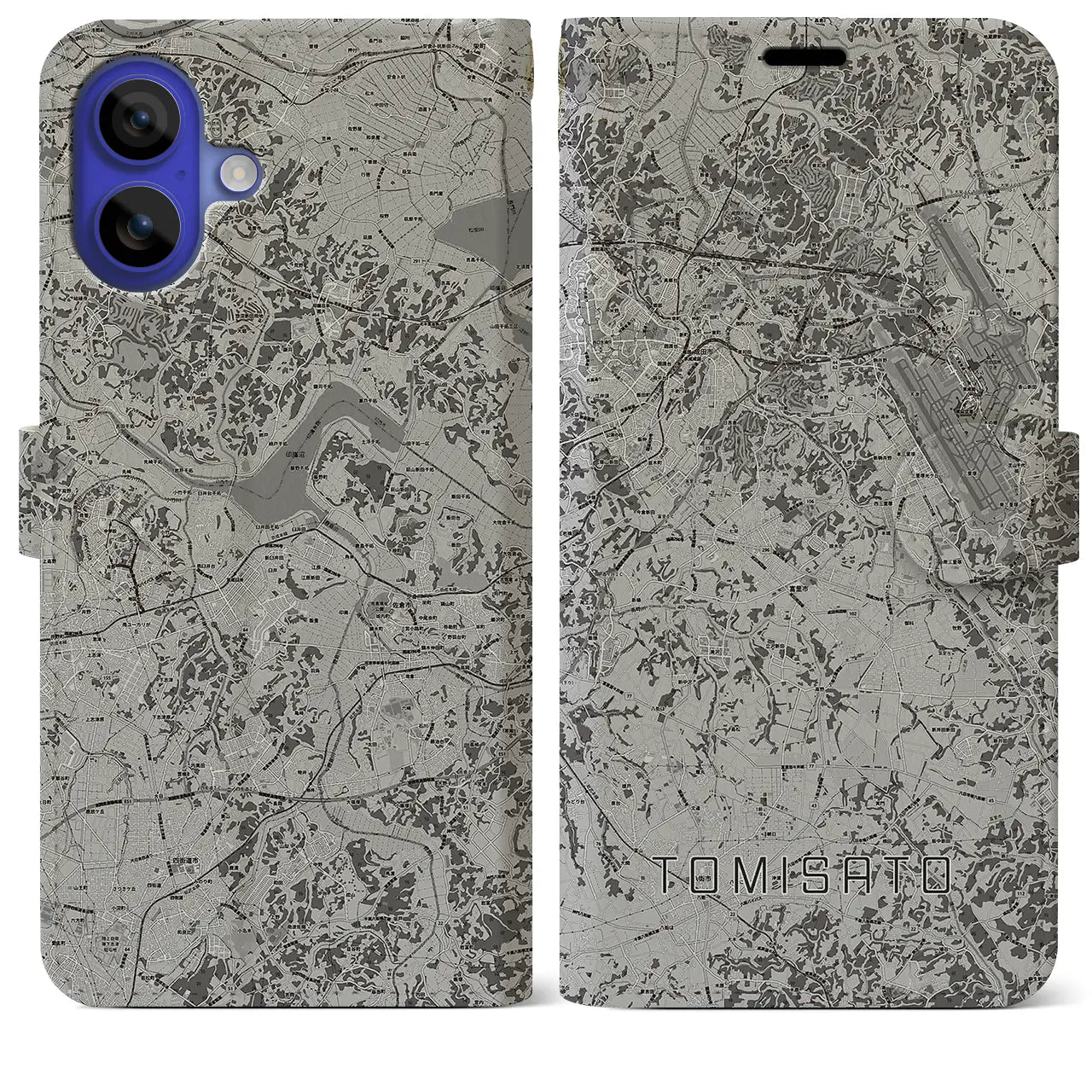 【富里(千葉県)】地図柄iPhoneケース(手帳タイプ)
