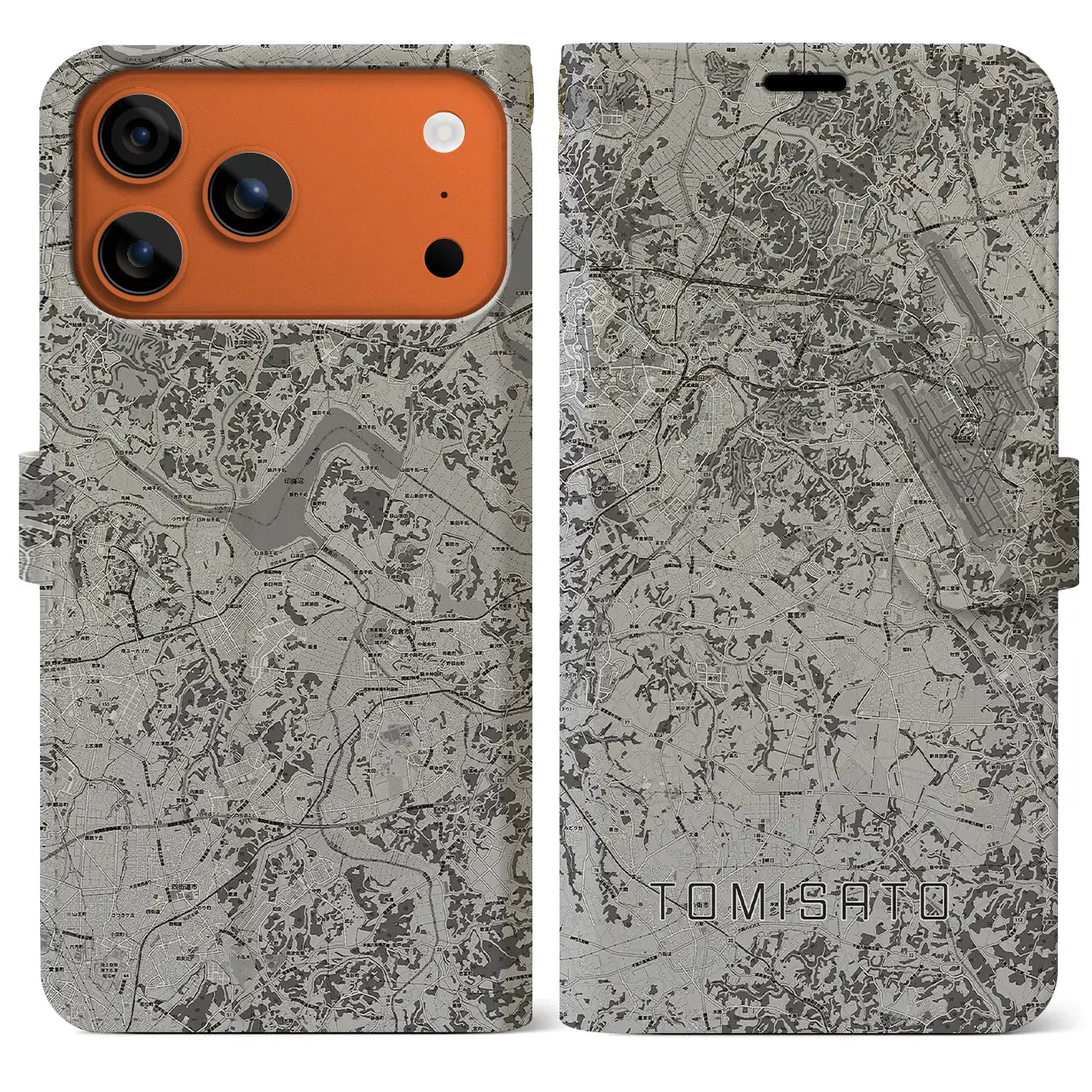 【富里(千葉県)】地図柄iPhoneケース(手帳タイプ)