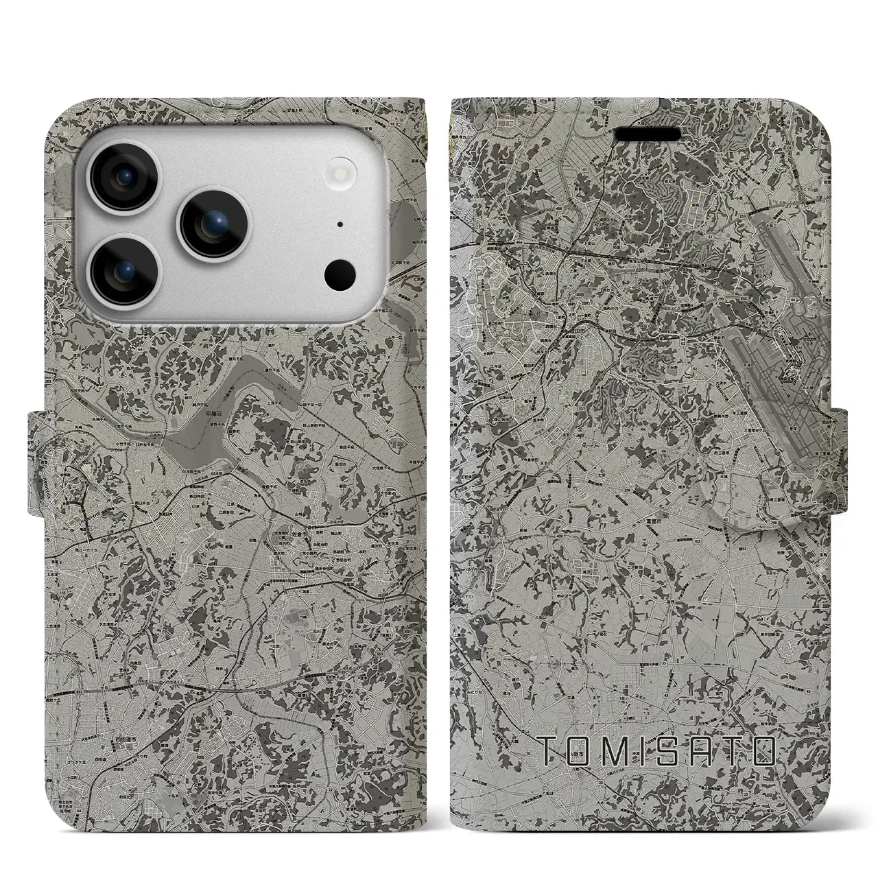 【富里(千葉県)】地図柄iPhoneケース(手帳タイプ)