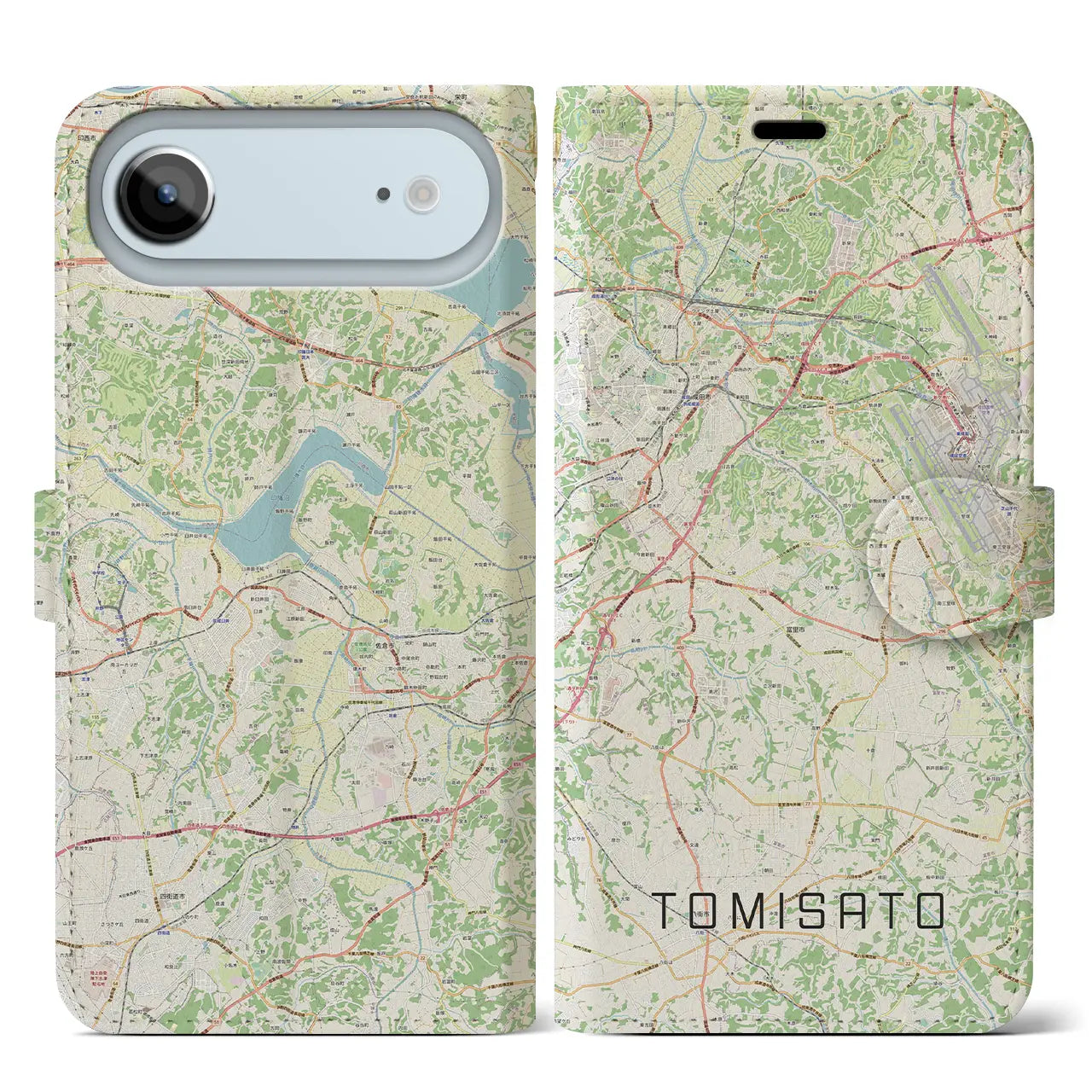 【富里(千葉県)】地図柄iPhoneケース(手帳タイプ)