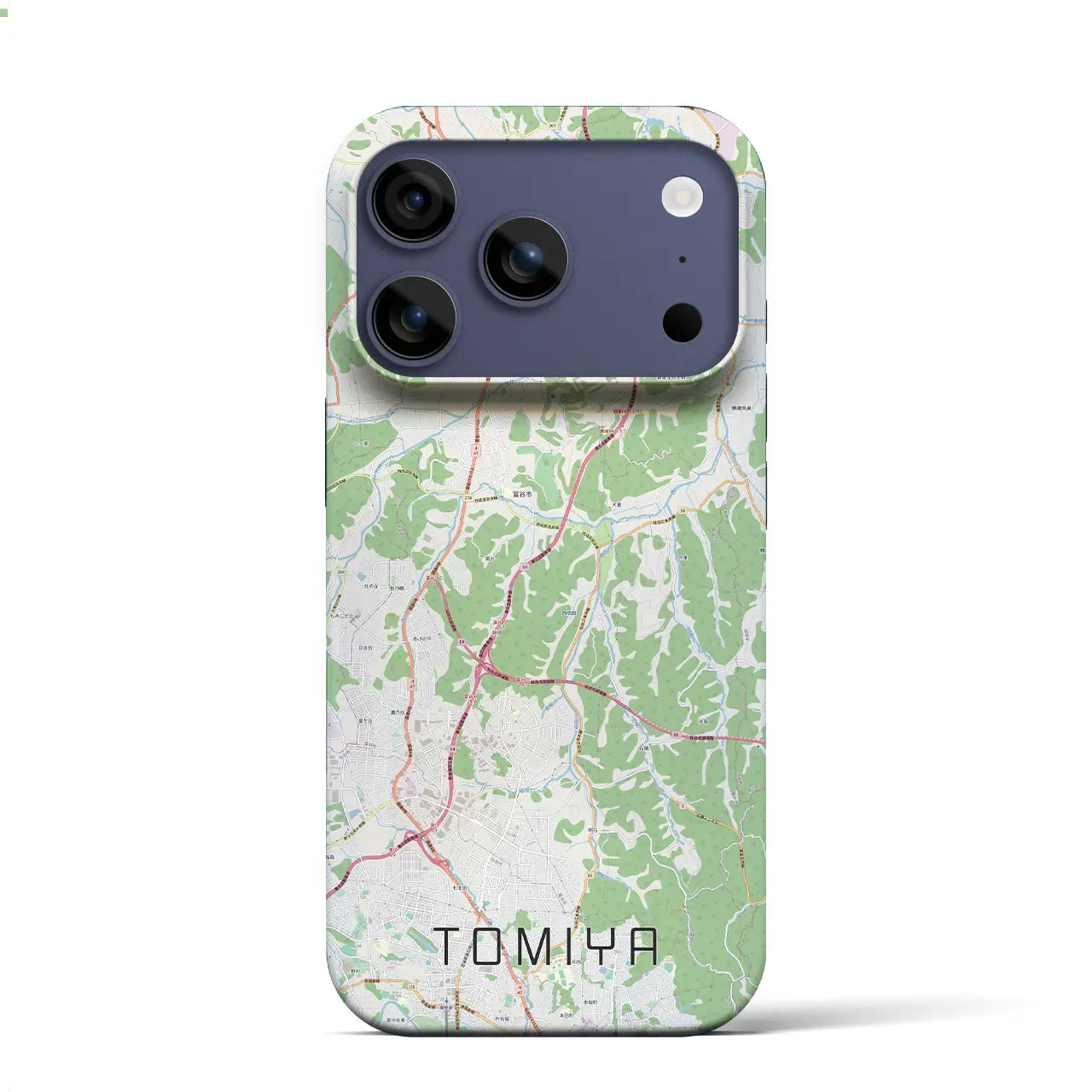 【富谷(宮城県)】地図柄iPhoneケース(バックカバータイプ)ブラック・iPhone 17 Pro Max 用