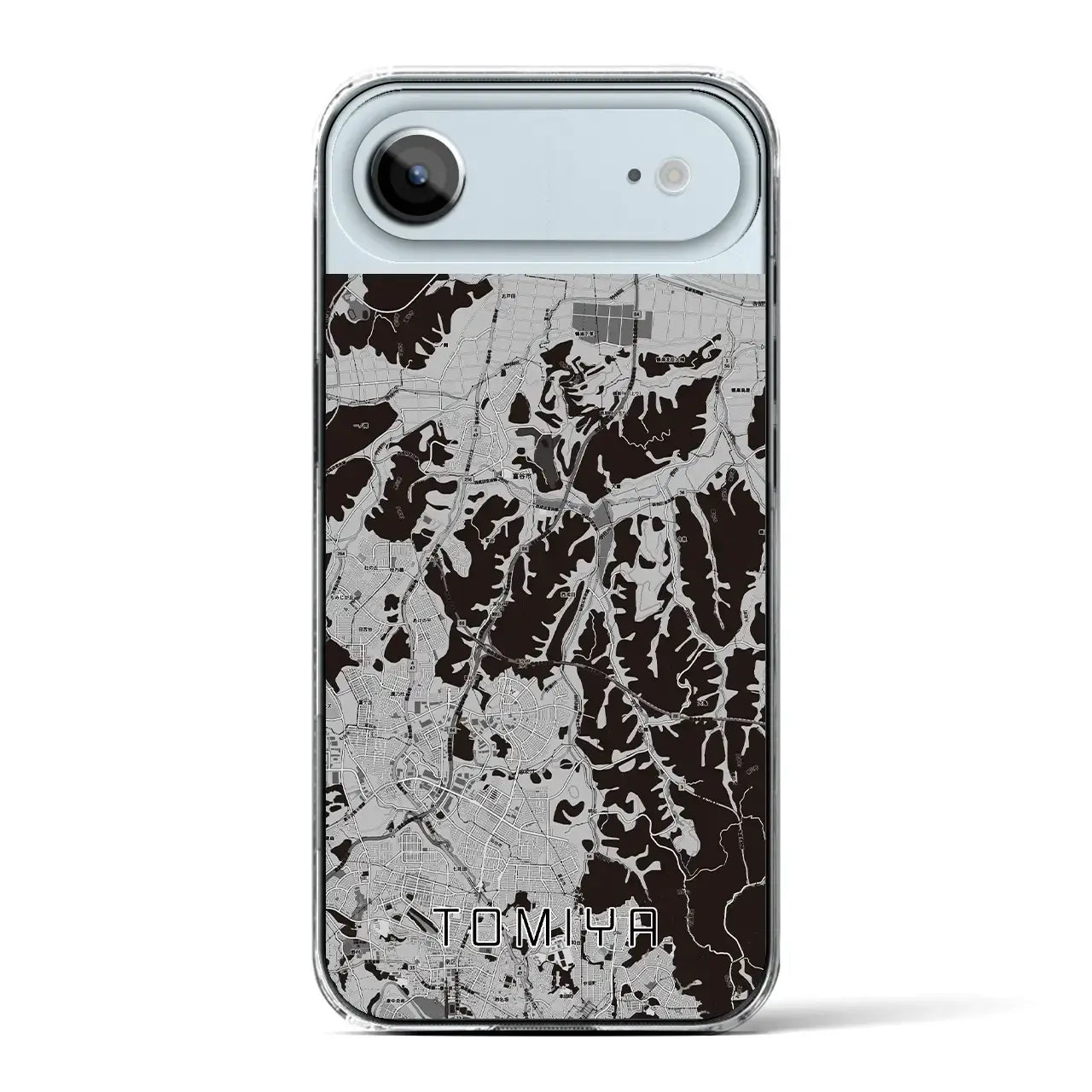 【富谷(宮城県)】地図柄iPhoneケース(クリアタイプ)モノトーン・iPhone 17 Pro Max 用