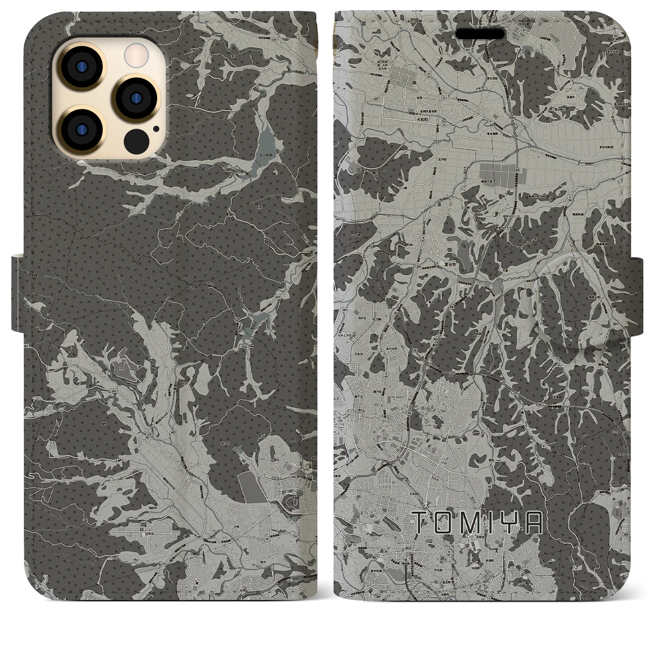 【富谷(宮城県)】地図柄iPhoneケース(手帳タイプ)