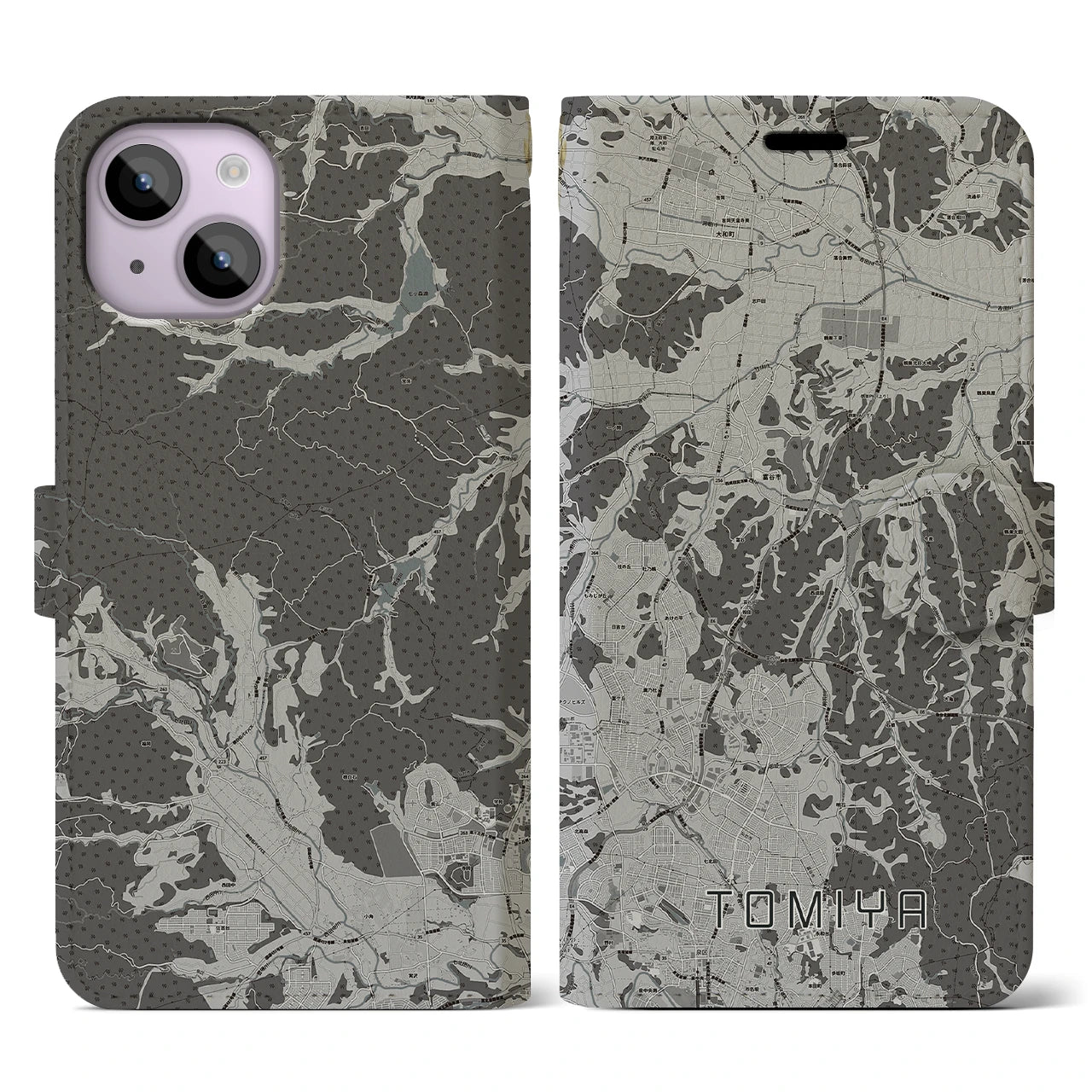 【富谷(宮城県)】地図柄iPhoneケース(手帳タイプ)