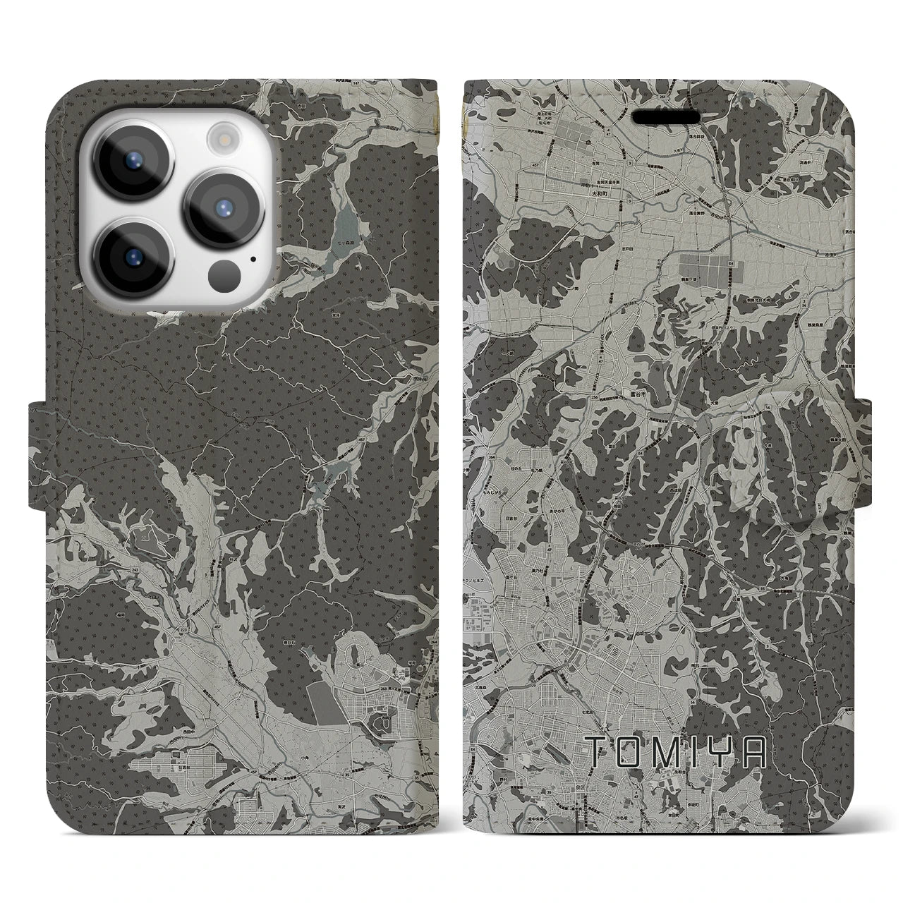 【富谷(宮城県)】地図柄iPhoneケース(手帳タイプ)