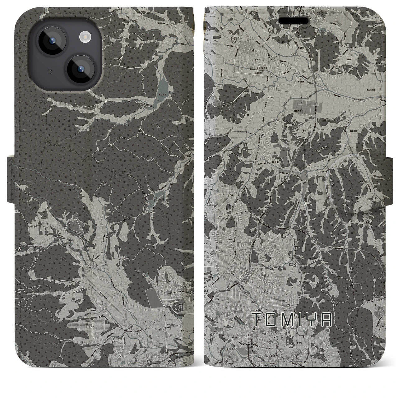 【富谷(宮城県)】地図柄iPhoneケース(手帳タイプ)