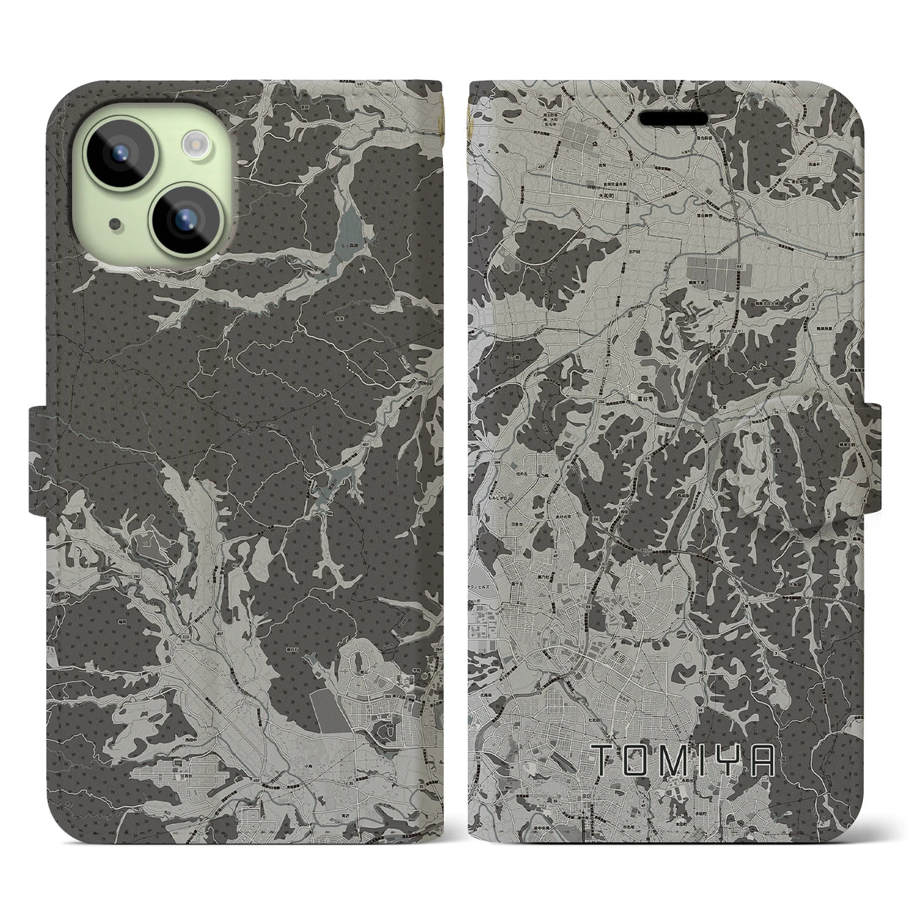 【富谷(宮城県)】地図柄iPhoneケース(手帳タイプ)