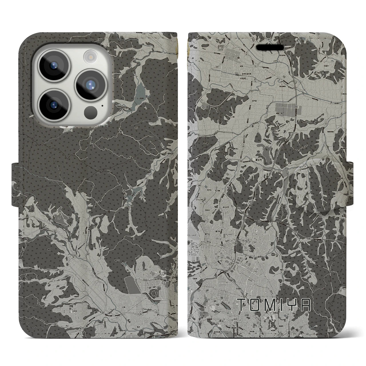 【富谷(宮城県)】地図柄iPhoneケース(手帳タイプ)