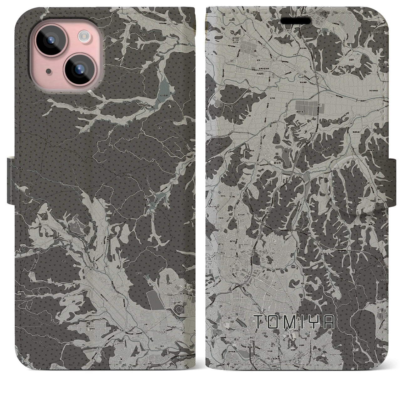 【富谷(宮城県)】地図柄iPhoneケース(手帳タイプ)