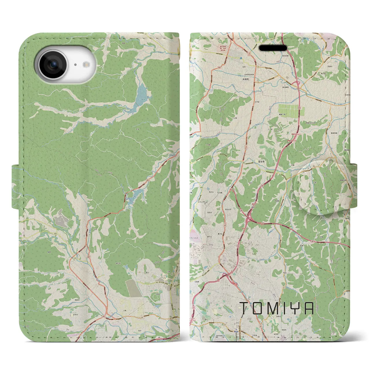 【富谷(宮城県)】地図柄iPhoneケース(手帳タイプ)