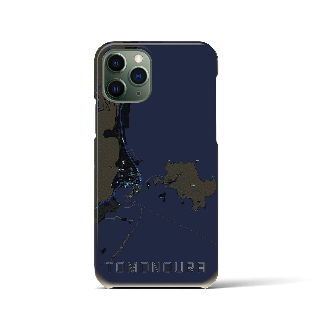 【鞆の浦(広島県)】地図柄iPhoneケース(バックカバータイプ)