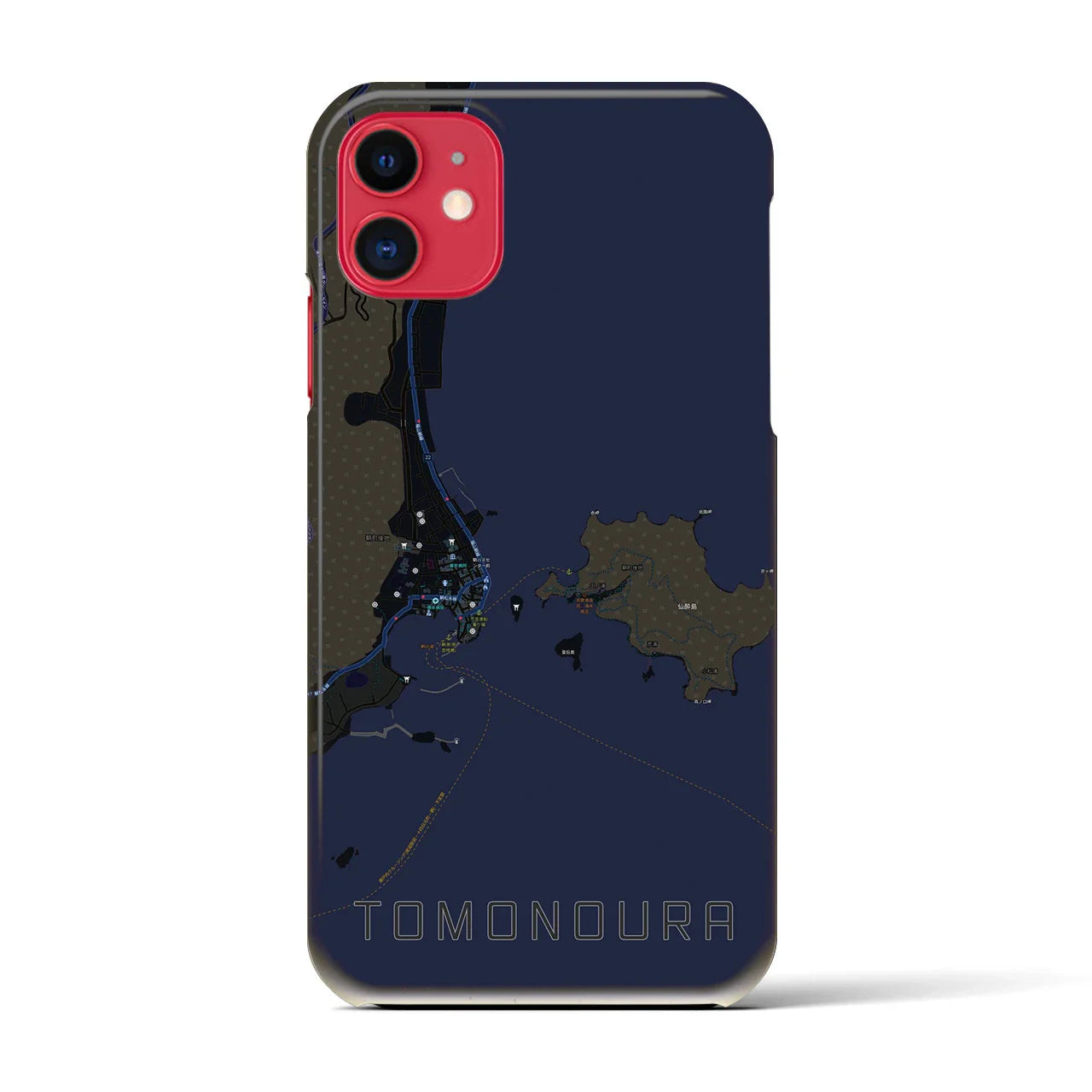 【鞆の浦(広島県)】地図柄iPhoneケース(バックカバータイプ)