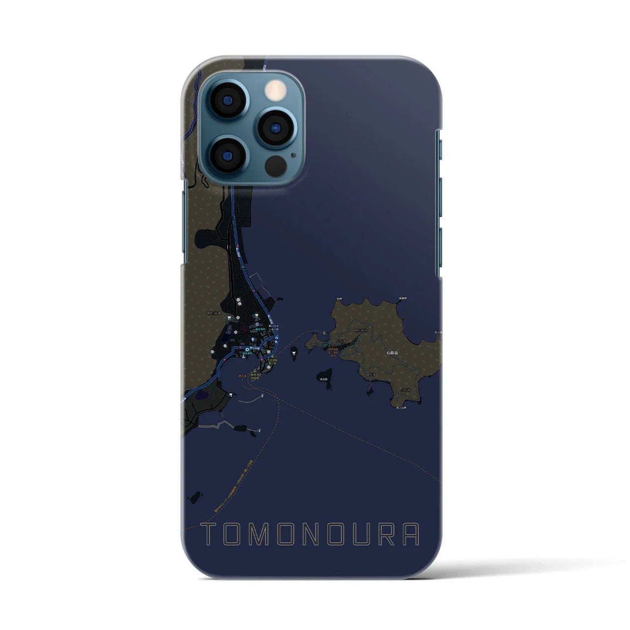 【鞆の浦(広島県)】地図柄iPhoneケース(バックカバータイプ)