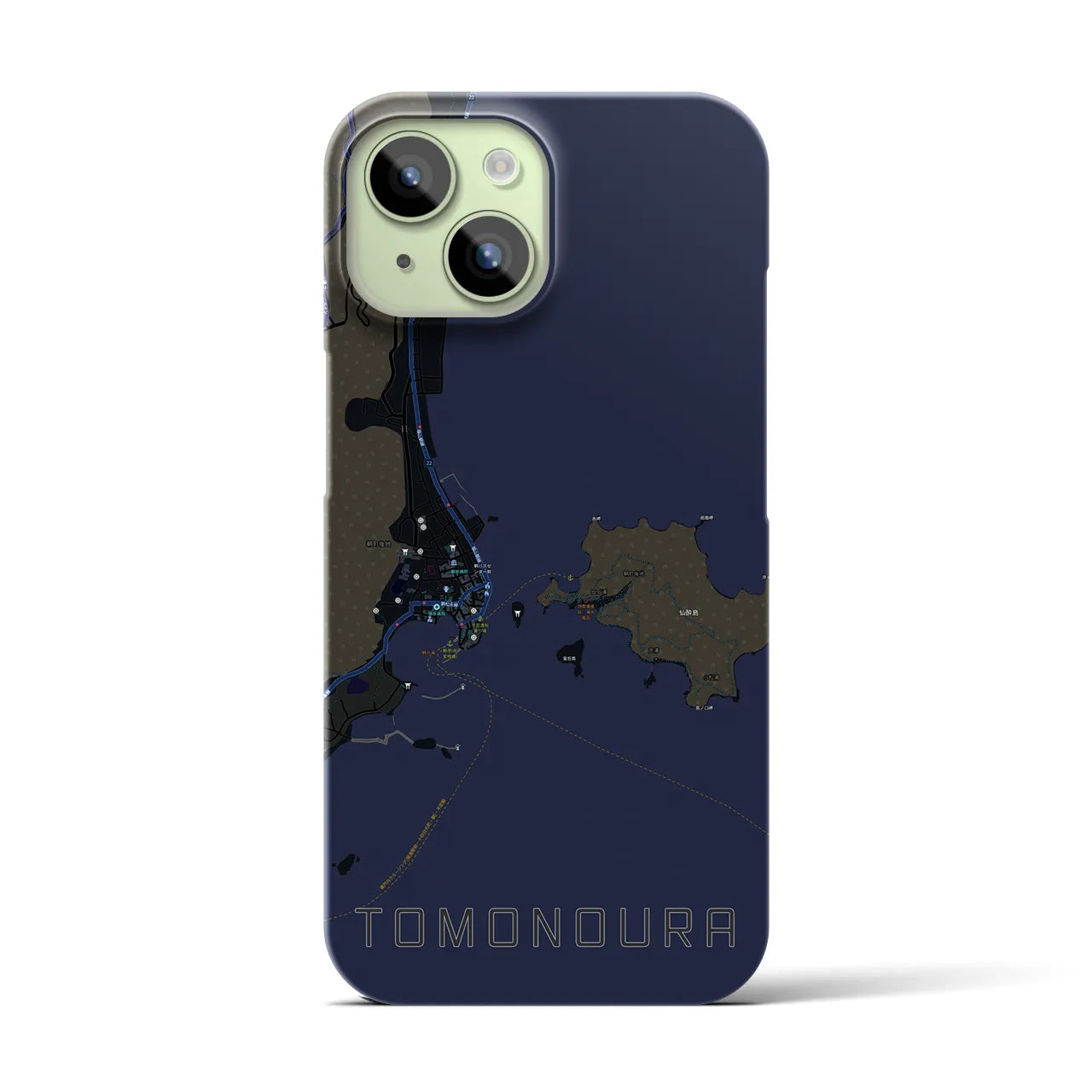 【鞆の浦(広島県)】地図柄iPhoneケース(バックカバータイプ)