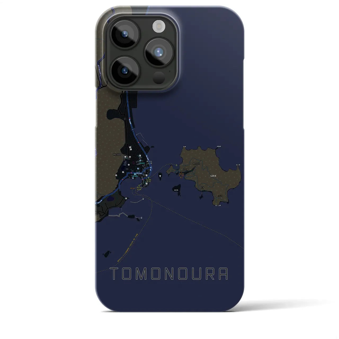 【鞆の浦(広島県)】地図柄iPhoneケース(バックカバータイプ)