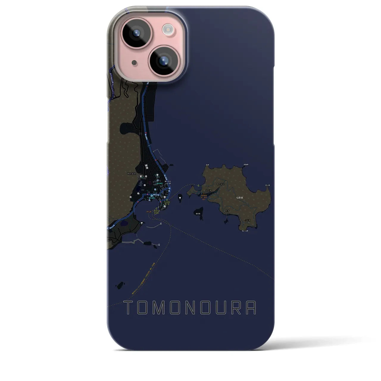 【鞆の浦(広島県)】地図柄iPhoneケース(バックカバータイプ)