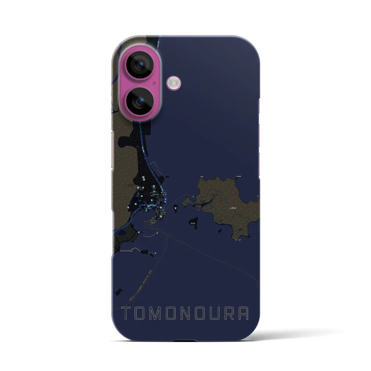【鞆の浦(広島県)】地図柄iPhoneケース(バックカバータイプ)