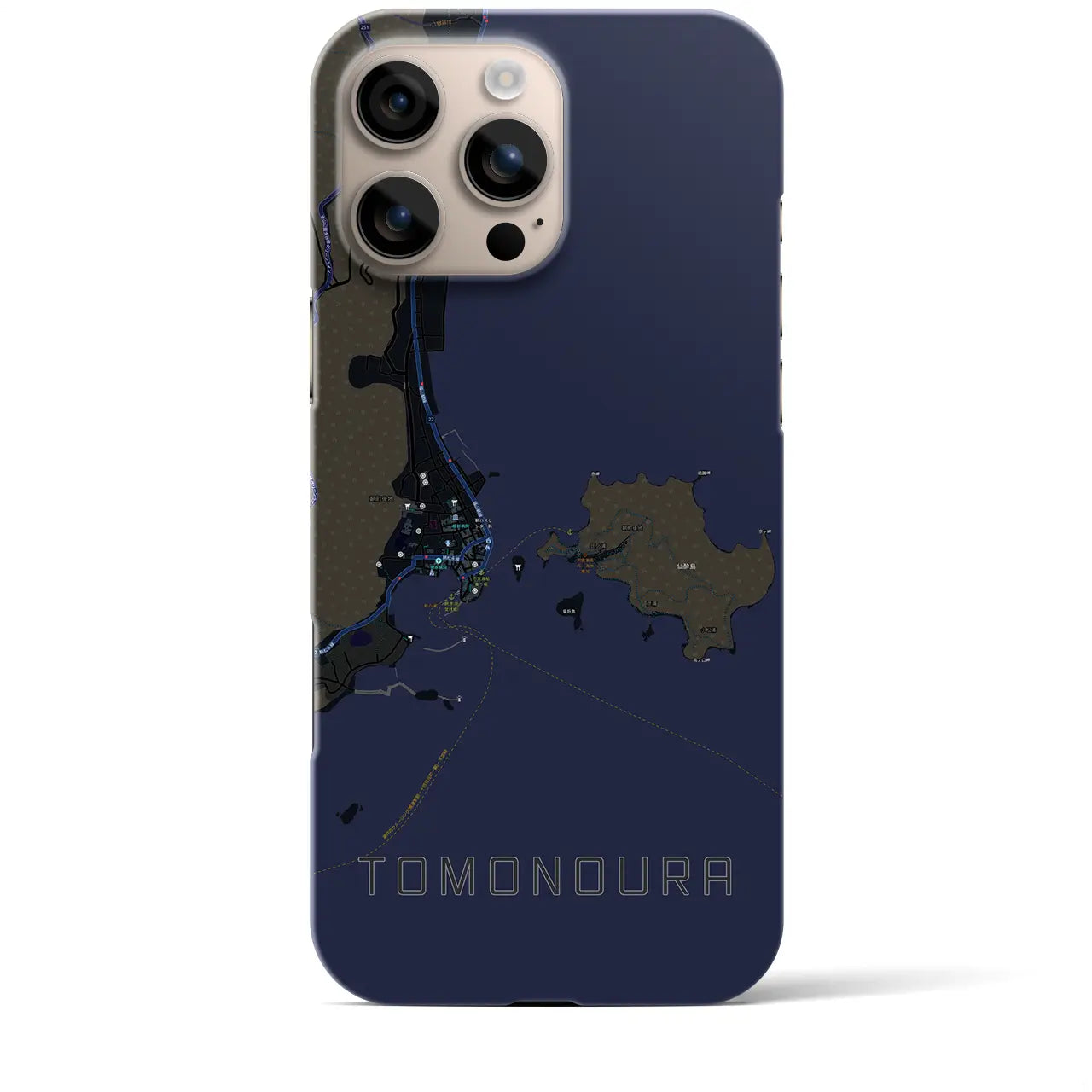 【鞆の浦(広島県)】地図柄iPhoneケース(バックカバータイプ)