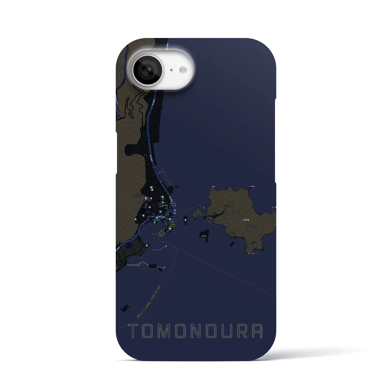 【鞆の浦(広島県)】地図柄iPhoneケース(バックカバータイプ)