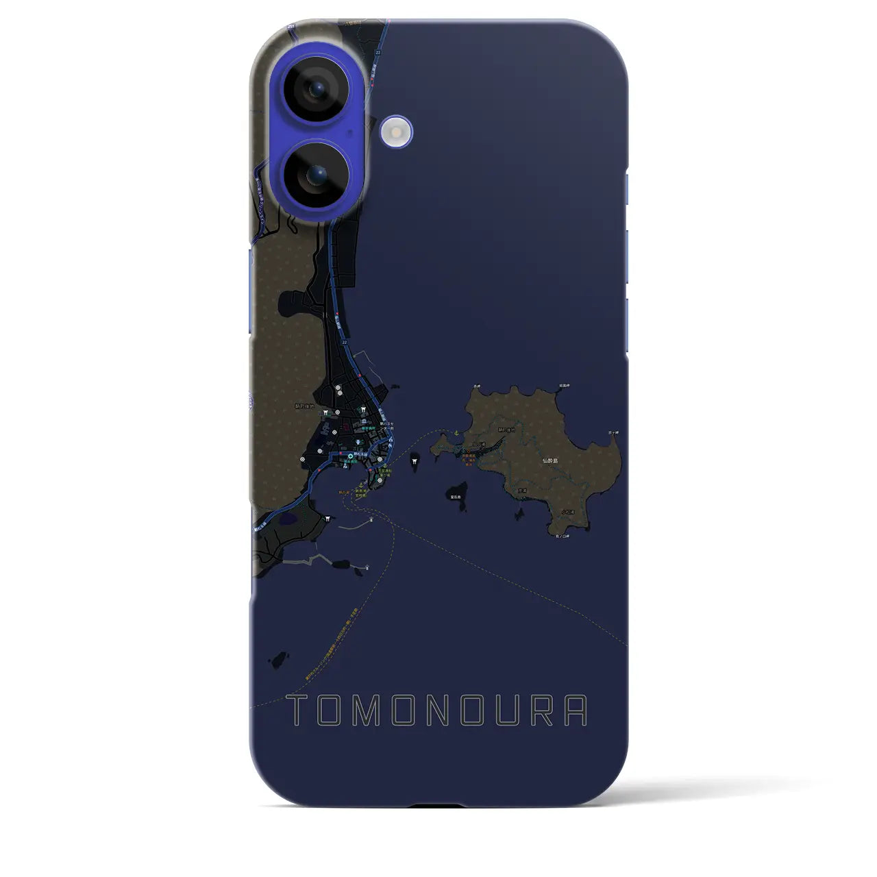 【鞆の浦(広島県)】地図柄iPhoneケース(バックカバータイプ)