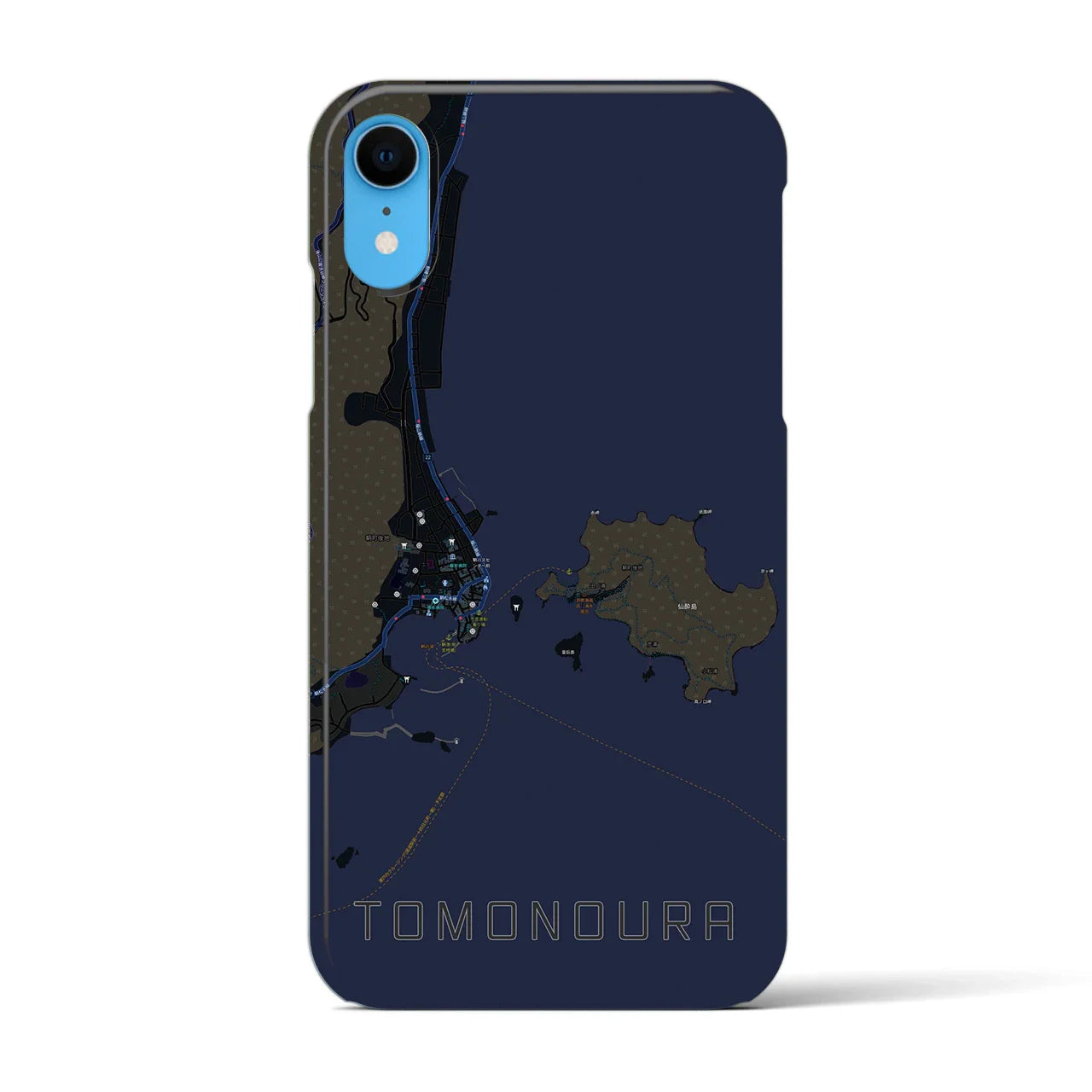 【鞆の浦(広島県)】地図柄iPhoneケース(バックカバータイプ)