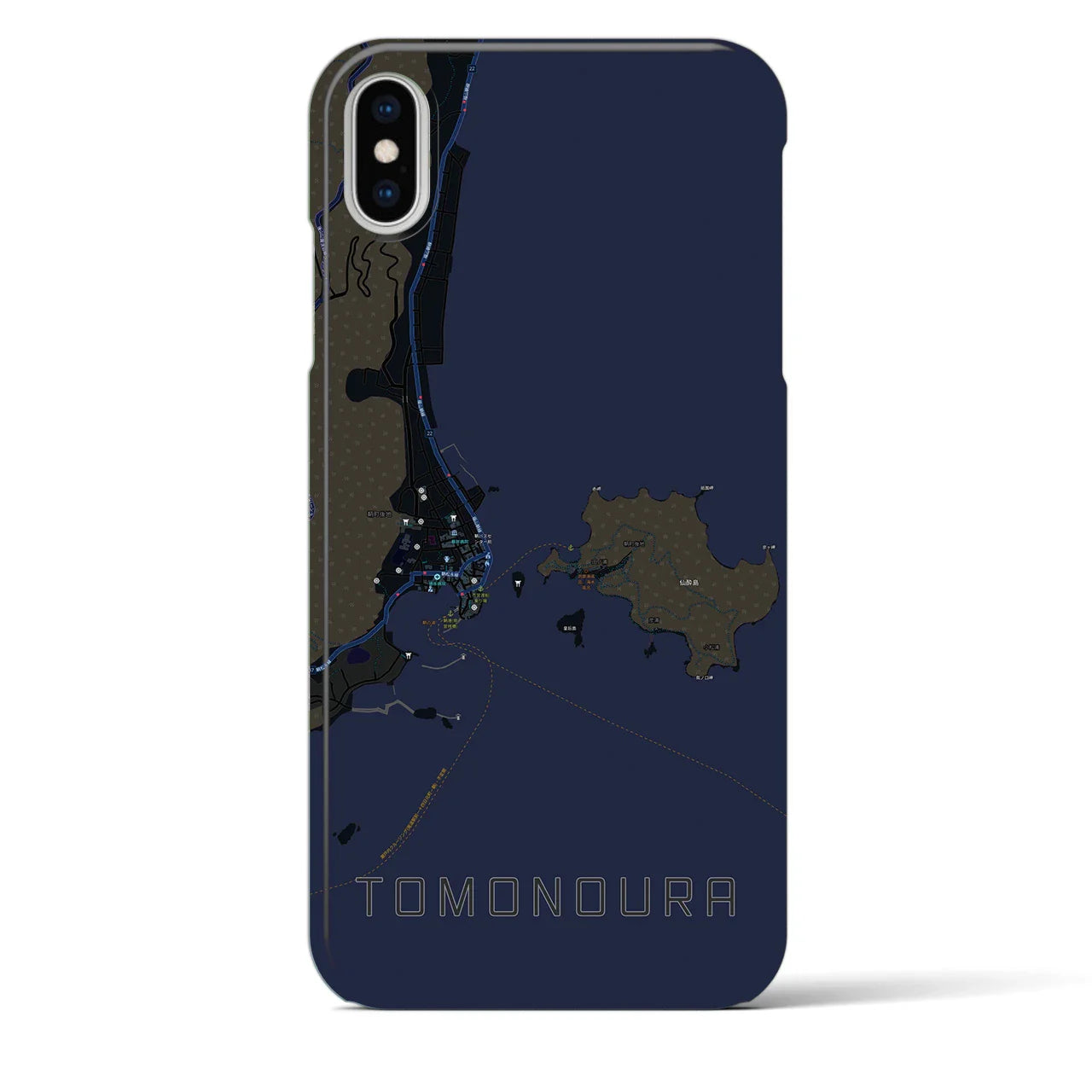 【鞆の浦(広島県)】地図柄iPhoneケース(バックカバータイプ)