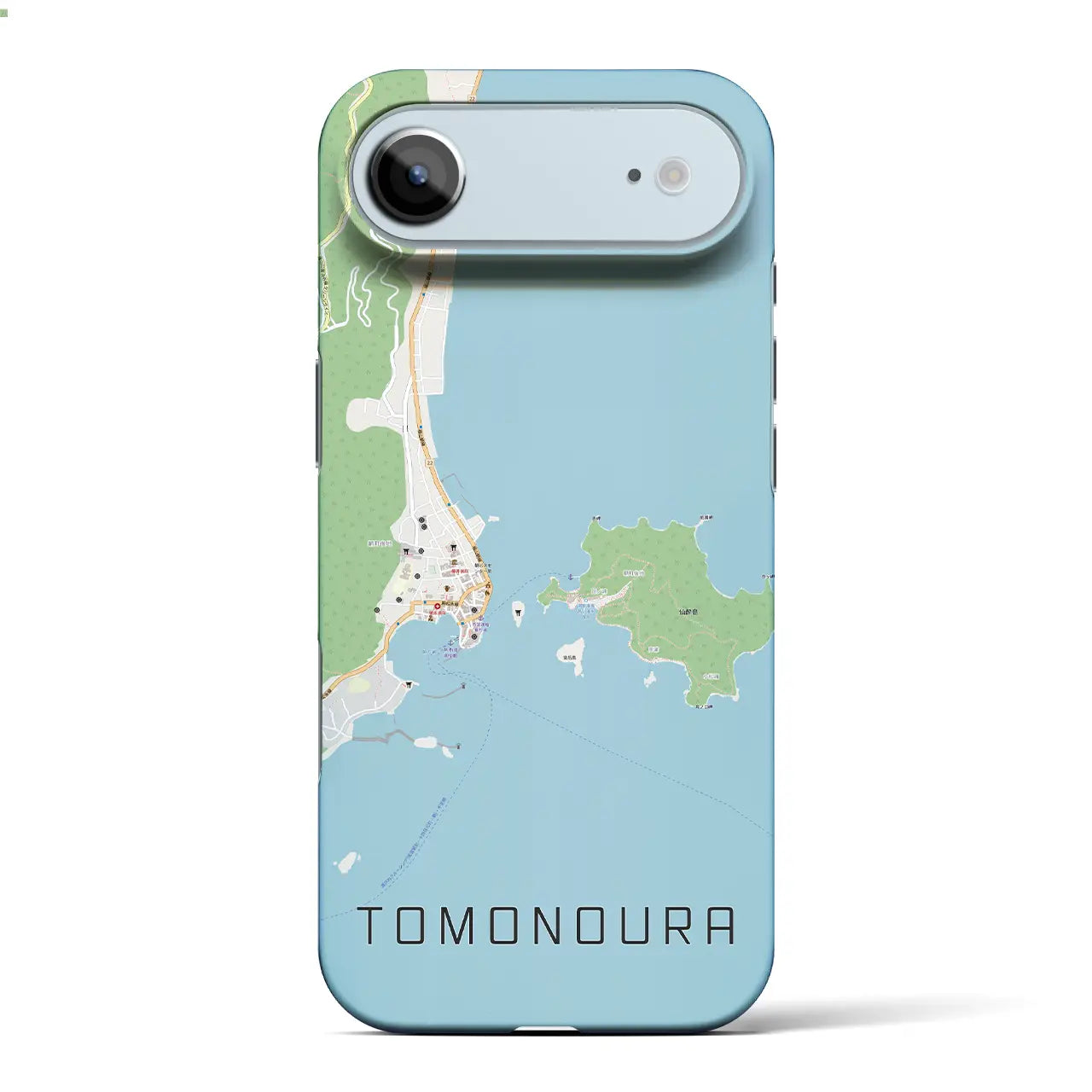 【鞆の浦(広島県)】地図柄iPhoneケース(バックカバータイプ)ブラック・iPhone 17 Pro Max 用