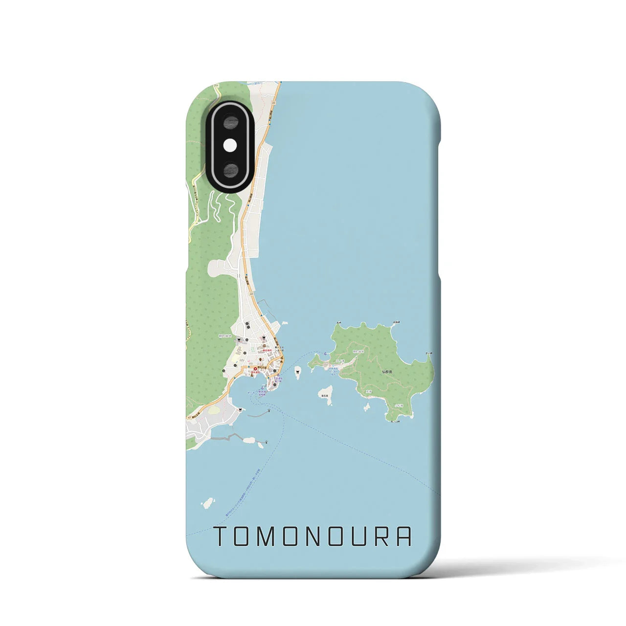 【鞆の浦(広島県)】地図柄iPhoneケース(バックカバータイプ)