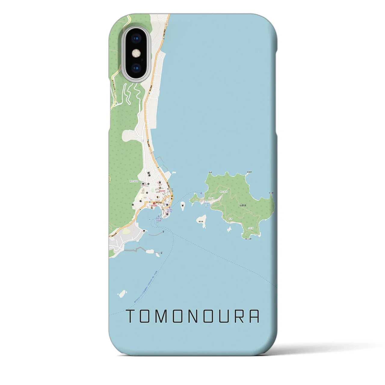 【鞆の浦(広島県)】地図柄iPhoneケース(バックカバータイプ)