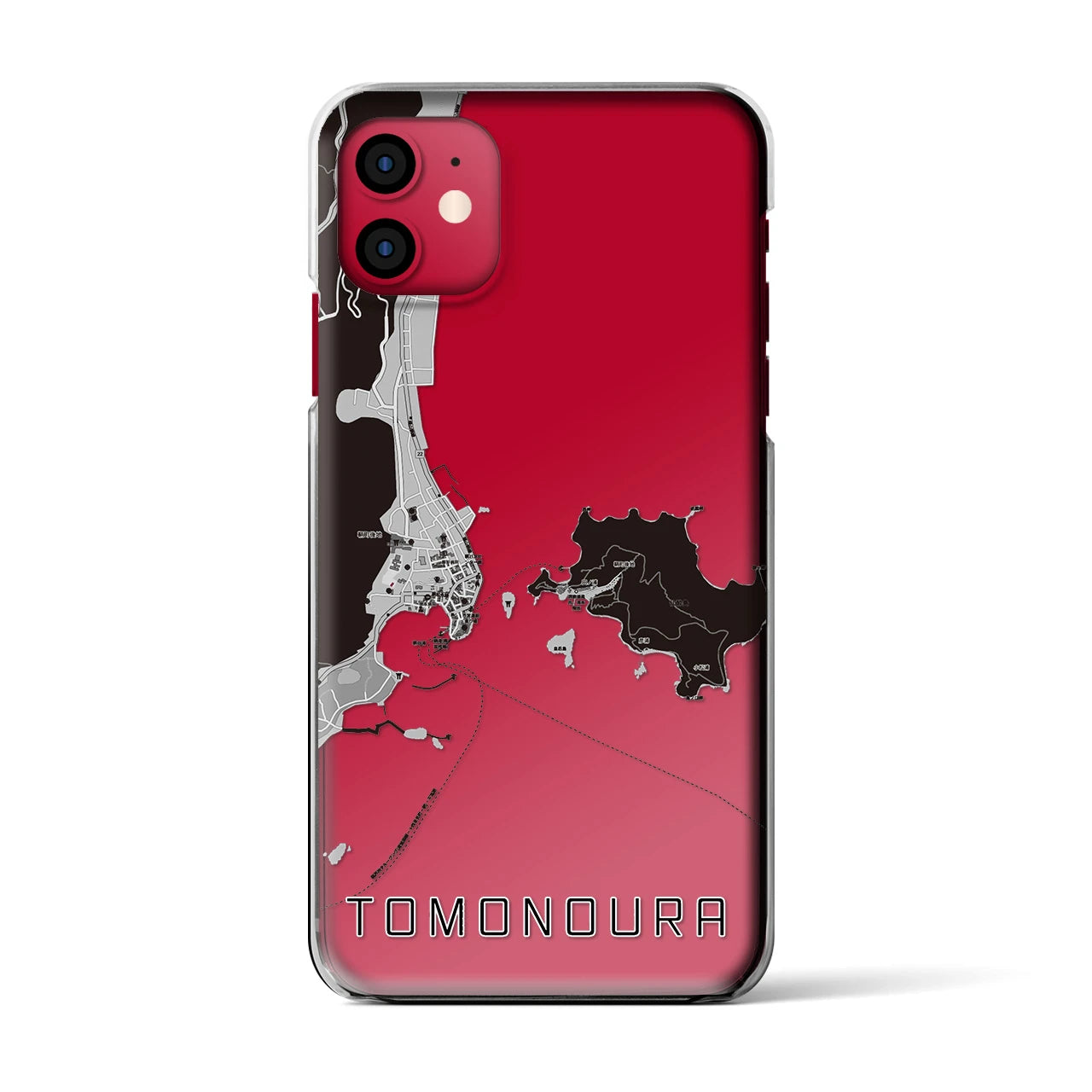【鞆の浦(広島県)】地図柄iPhoneケース(クリアタイプ)