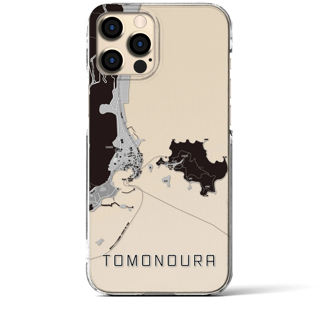 【鞆の浦(広島県)】地図柄iPhoneケース(クリアタイプ)