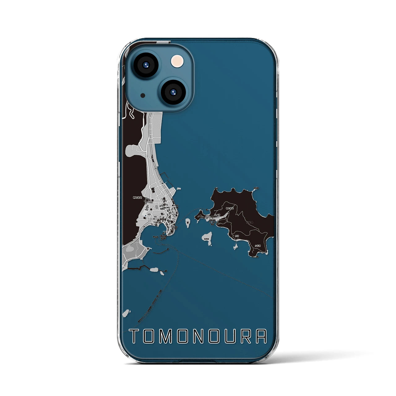 【鞆の浦(広島県)】地図柄iPhoneケース(クリアタイプ)