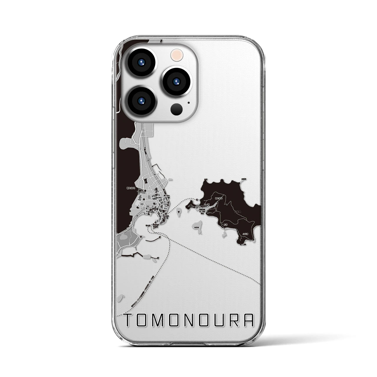 【鞆の浦(広島県)】地図柄iPhoneケース(クリアタイプ)