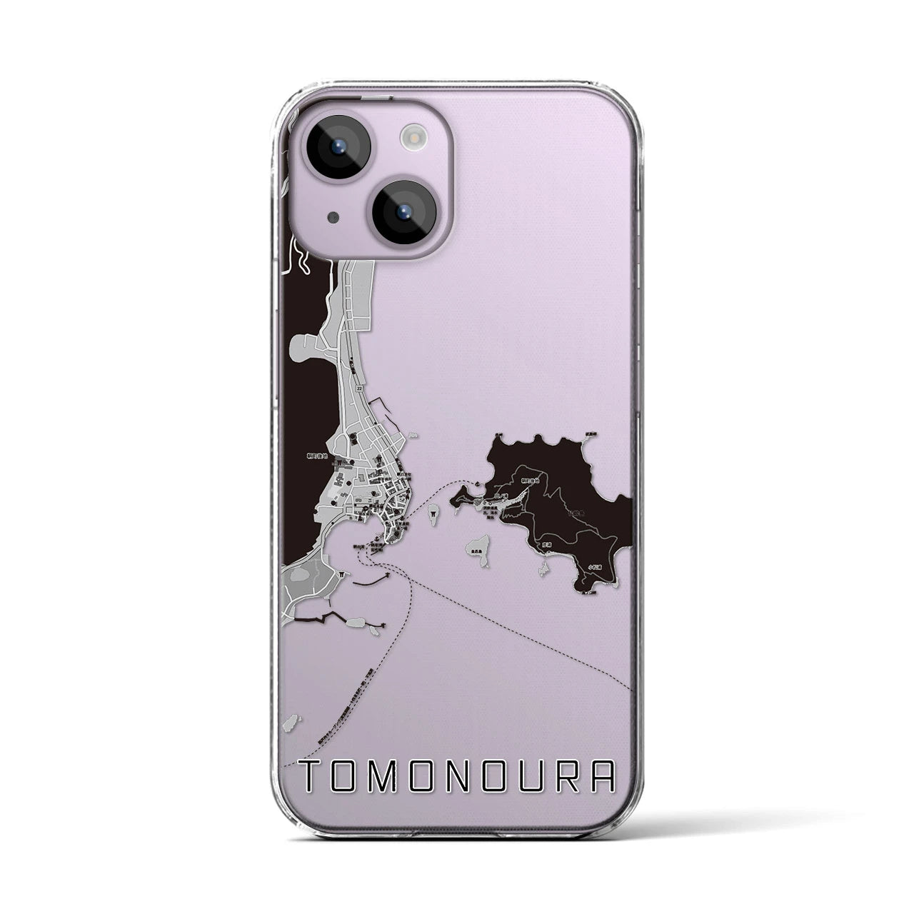 【鞆の浦(広島県)】地図柄iPhoneケース(クリアタイプ)