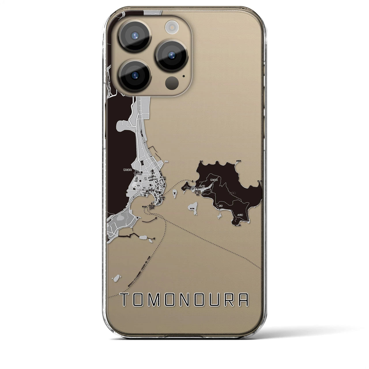 【鞆の浦(広島県)】地図柄iPhoneケース(クリアタイプ)