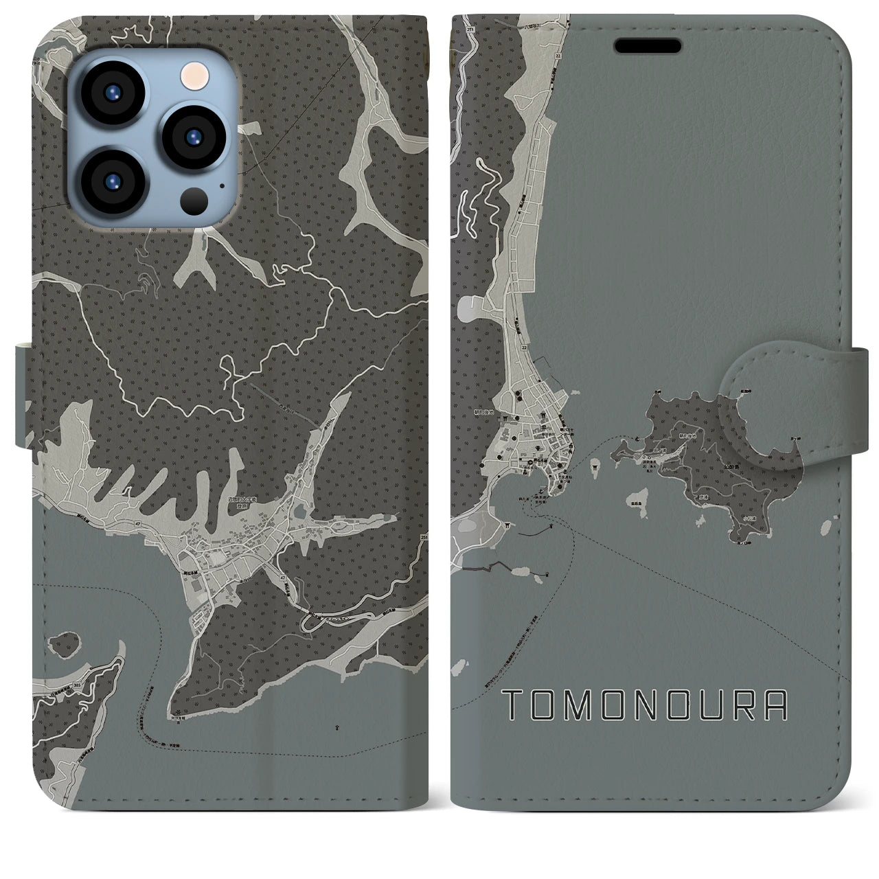 【鞆の浦(広島県)】地図柄iPhoneケース(手帳タイプ)