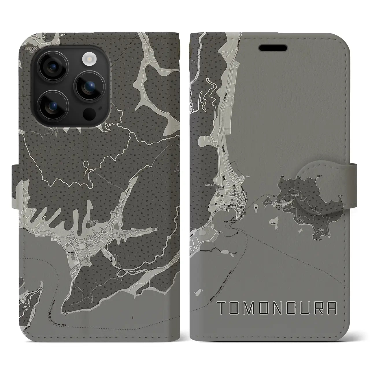 【鞆の浦(広島県)】地図柄iPhoneケース(手帳タイプ)