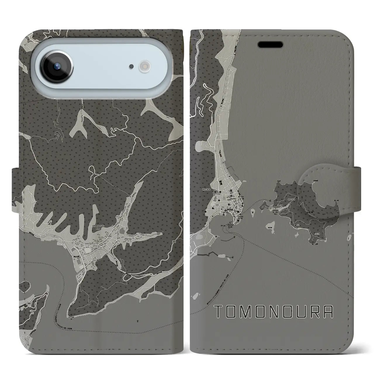 【鞆の浦(広島県)】地図柄iPhoneケース(手帳タイプ)