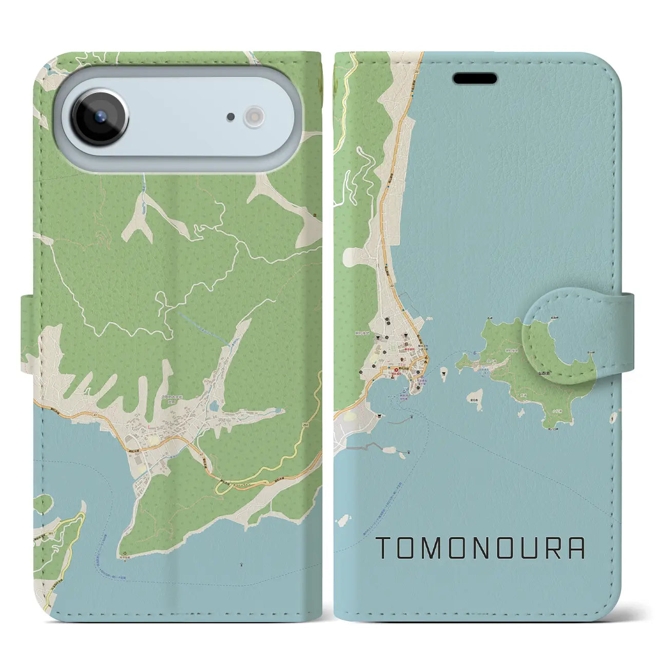 【鞆の浦(広島県)】地図柄iPhoneケース(手帳タイプ)