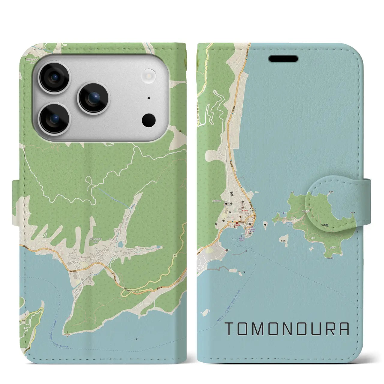 【鞆の浦(広島県)】地図柄iPhoneケース(手帳タイプ)