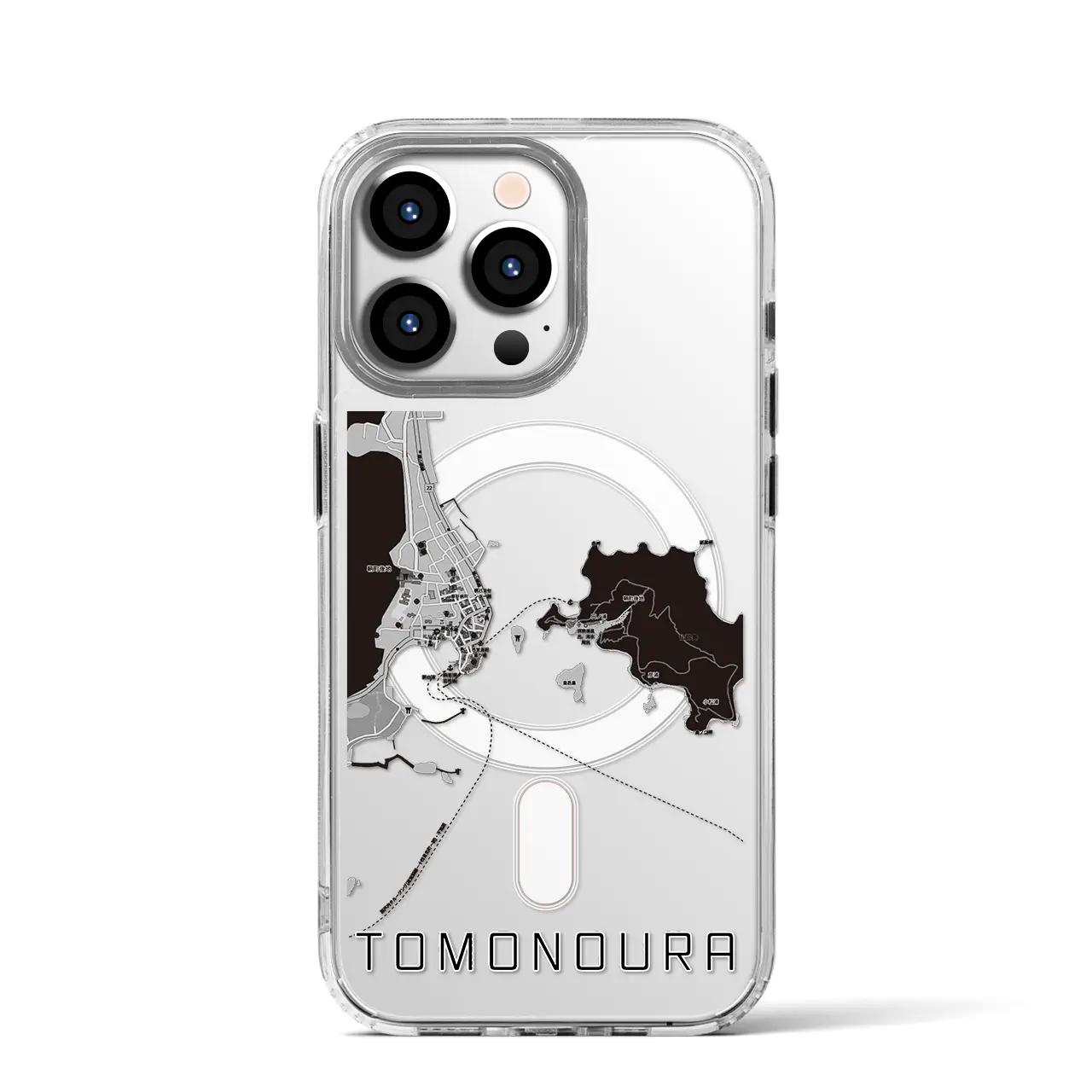 【鞆の浦(広島県)】地図柄iPhoneケース(MagSafeタイプ)