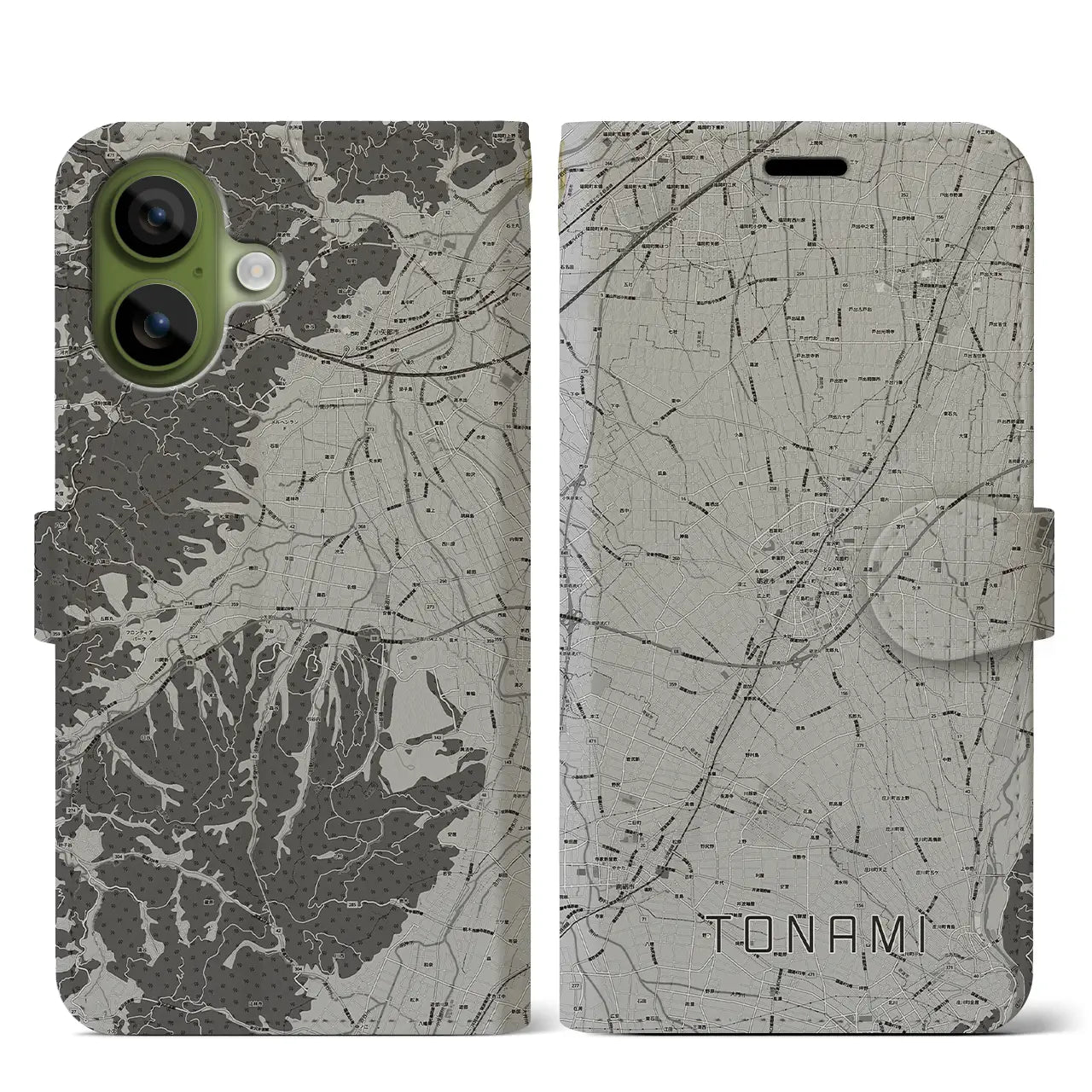 【砺波(富山県)】地図柄iPhoneケース(手帳タイプ)