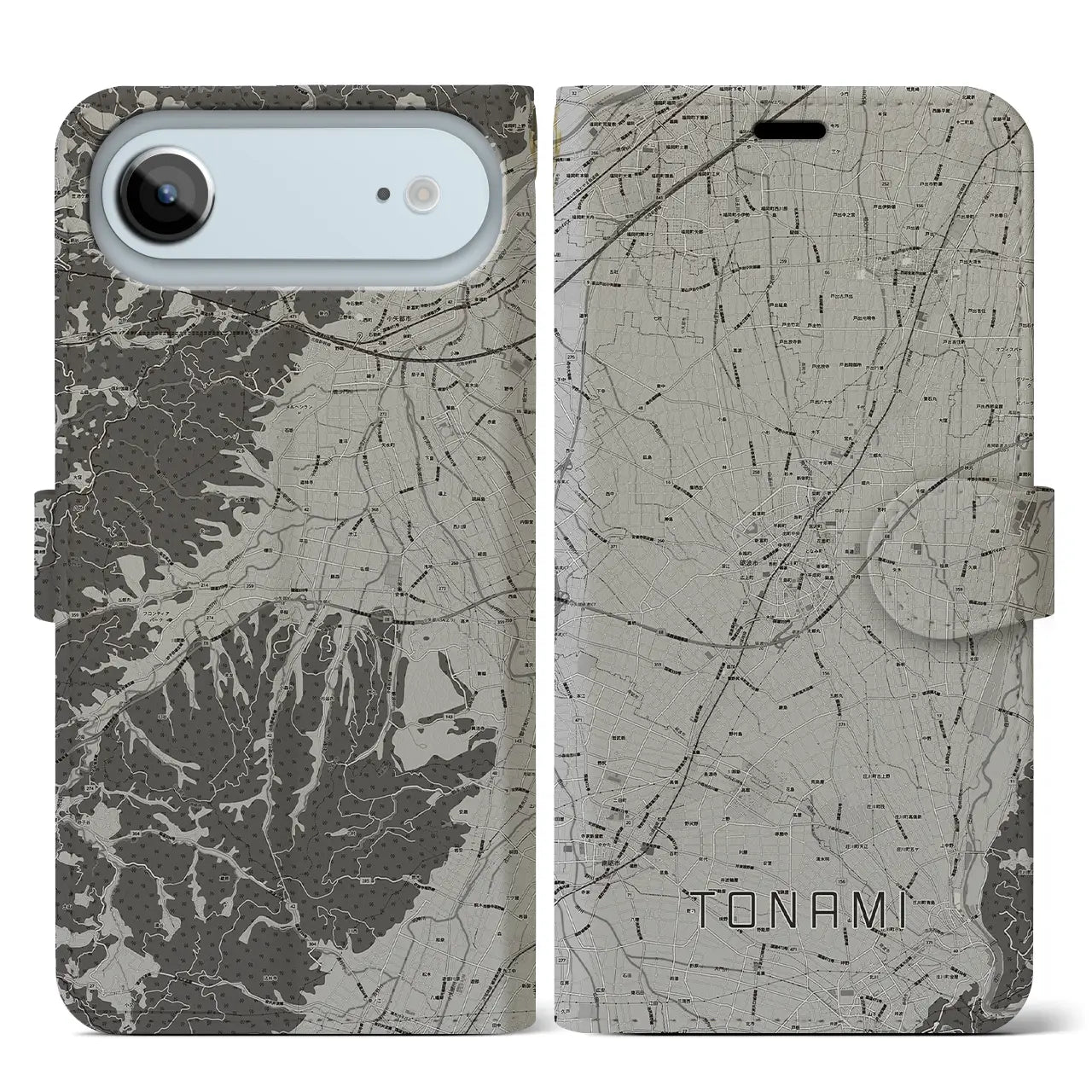 【砺波(富山県)】地図柄iPhoneケース(手帳タイプ)