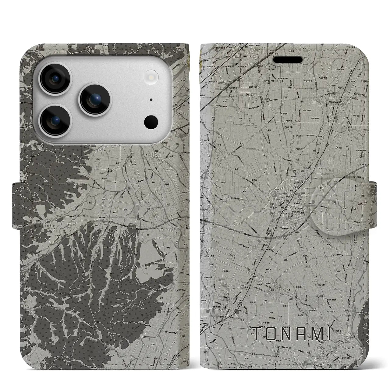 【砺波(富山県)】地図柄iPhoneケース(手帳タイプ)