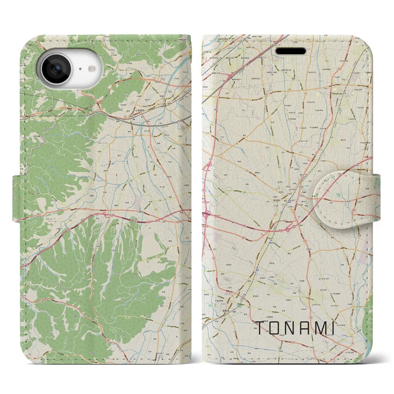 【砺波(富山県)】地図柄iPhoneケース(手帳タイプ)