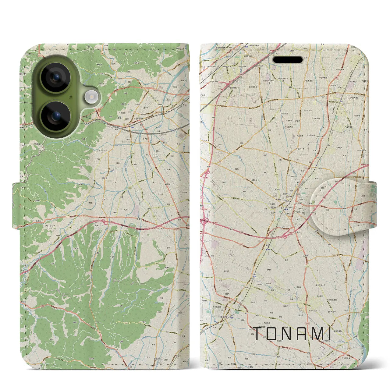 【砺波(富山県)】地図柄iPhoneケース(手帳タイプ)