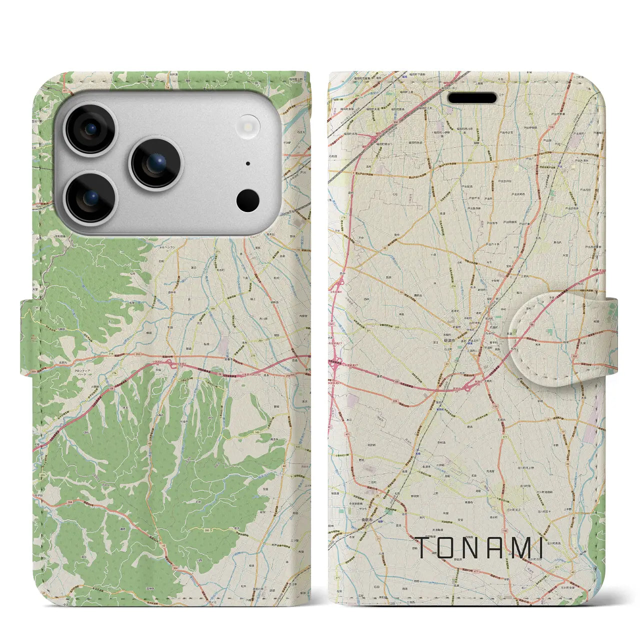 【砺波(富山県)】地図柄iPhoneケース(手帳タイプ)