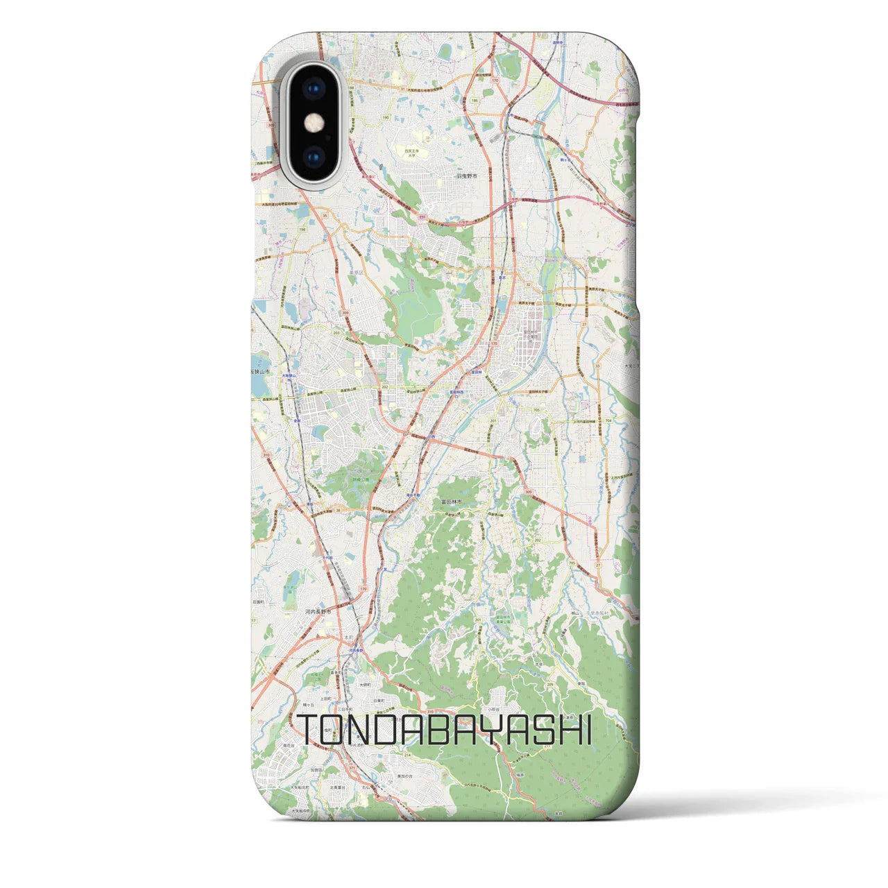 【富田林(大阪府)】地図柄iPhoneケース(バックカバータイプ)