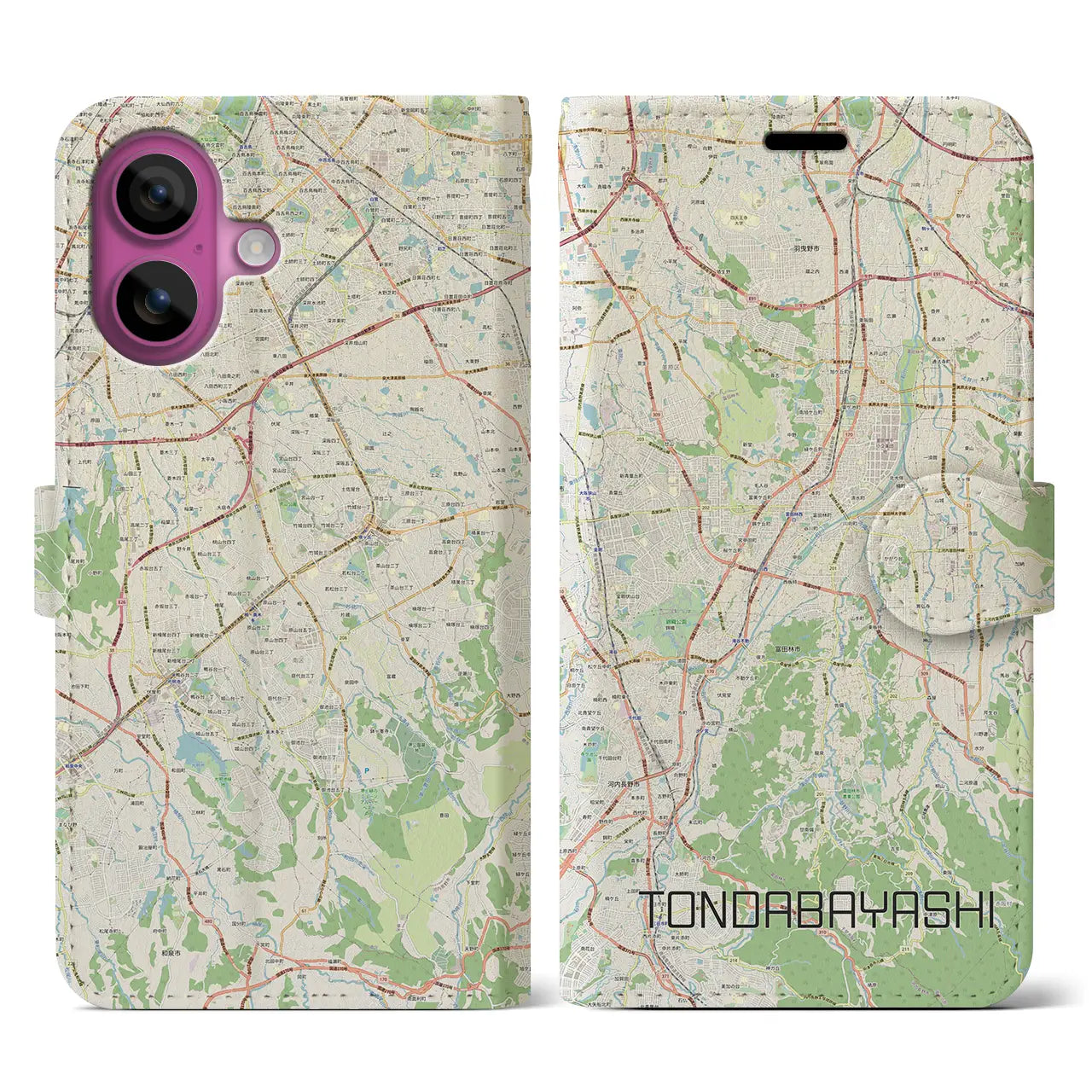 【富田林(大阪府)】地図柄iPhoneケース(手帳タイプ)